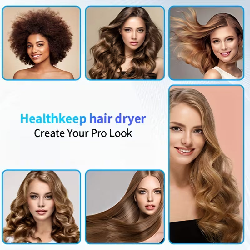 Professional Hair Dryer with Five Pcs Concentrator Nozzle