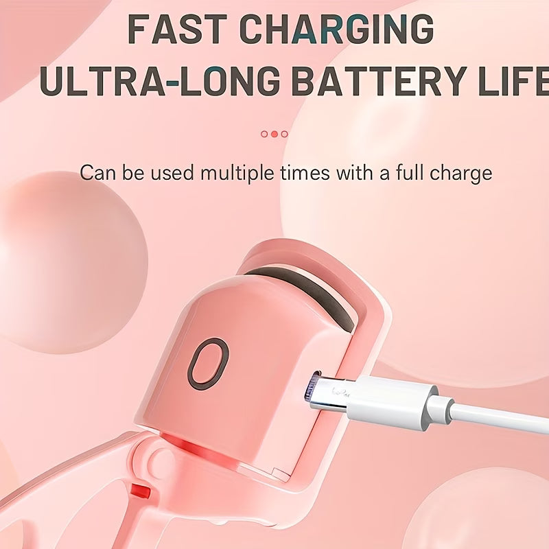 2-in-1 Electric Eyebrow Trimmer & Heated Eyelash Curler | USB Rechargeable Beauty Set with LED Precision Light
