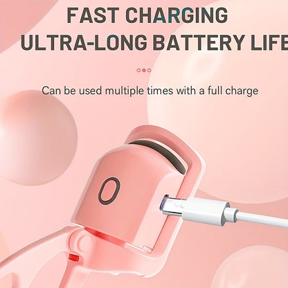 2-in-1 Electric Eyebrow Trimmer & Heated Eyelash Curler | USB Rechargeable Beauty Set with LED Precision Light