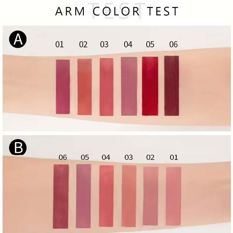 HANDAIYAN Matte Liquid Lipstick Set – 6-Piece Nude & Rose Collection