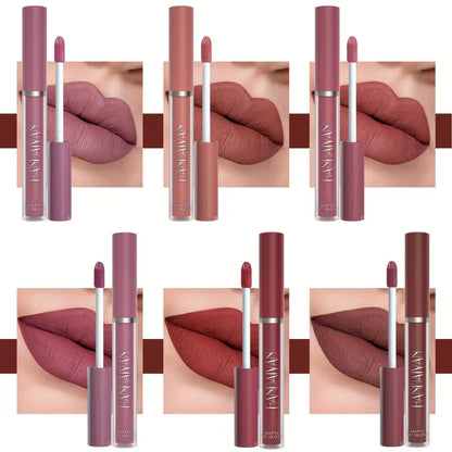 HANDAIYAN Matte Liquid Lipstick Set – 6-Piece Nude & Rose Collection