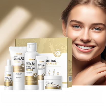 Korea Snail Essence 5-Piece Skincare Set – Hydrating, Brightening & Moisturizing Korean Beauty Collection